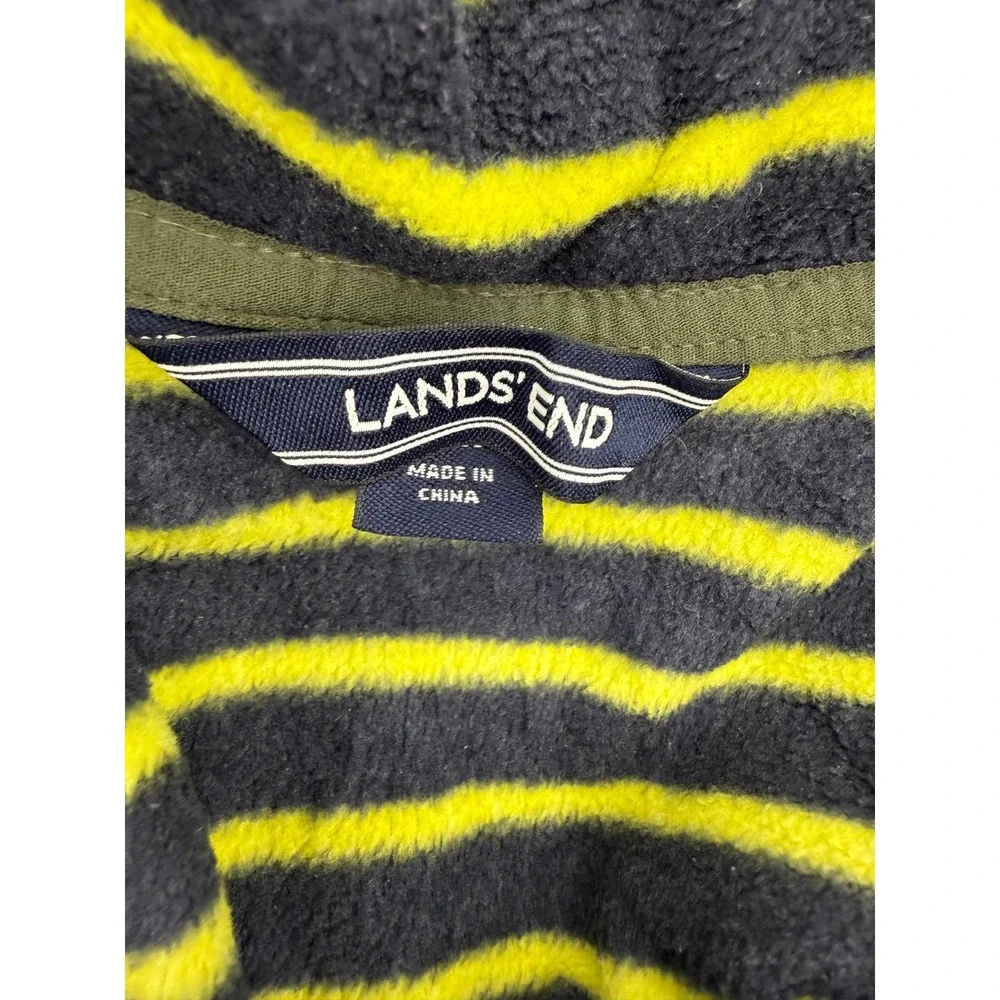 Lands‎ End Squall Grow Along Jacket Boys XL 18-20 Lime Green Navy Fleece Zip Out